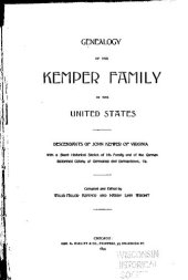 book Genealogy of the Kemper Family in the United States