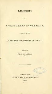 book Letters to a Gentleman in Germany, written after a trip frpm Philadelphia to Niagara