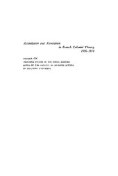 book Assimilation and Association in French Colonial Theory, 1890-1914