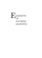 book Elements of machine learning