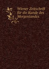 book Wiener Zeitschrift für die Kunde des Morgenlandes