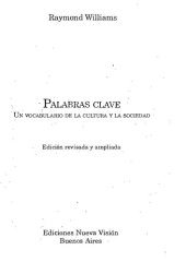 book Palabras clave. Un vocabulario de la cultura y la sociedad