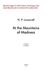 book At the Mountains of Madness