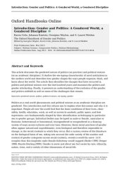 book The Oxford Handbook of Gender and Politics