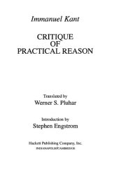 book Critique of practical reason