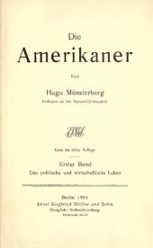 book Die Amerikaner. Erster Band: Das politische und wirtschaftliche Leben