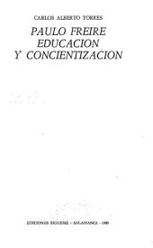 book Paulo Freire: educación y concientización