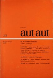 book Aut Aut 201/1984. Il pensiero debole. Temi e variazioni