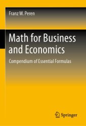 book Math For Business And Economics: Compendium Of Essential Formulas