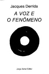 book A Voz e o Fenômeno : introduçao ao problema do signo na fenomenologia de Husserl