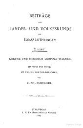 book Goethe und Heinrich Leopold Wagner. Ein Wort der Kritik an unsere Goethe-Forscher