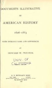 book Documents Illustrative of American History 1606-1683 with Introductions and References