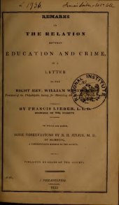 book Remarks on the Relation between Education and Crime in a Letter to the Right Rev. William White