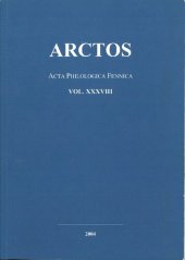 book Arctos: Acta Philologica Fennica