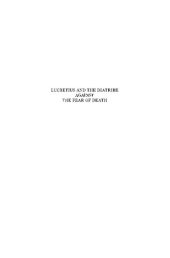 book Lucretius and the Diatribe Against the Fear of Death: De Rerum Natura III 830-1094