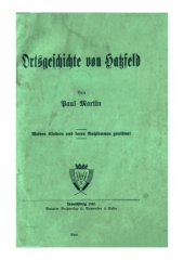 book Ortsgeschichte Hatzfeld