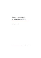 book Breve dizionario di metrica italiana