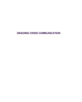 book Ongoing Crisis Communication: Planning, Managing, and Responding