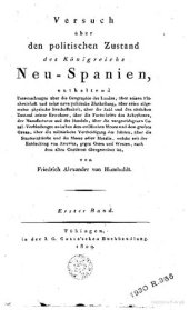 book Versuch über den politischen Zustand des Königreichs Neu-Spanien