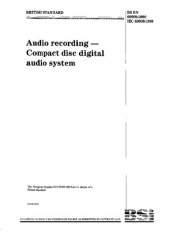 book Audio recording - Compact disc digital audio system IEC 60908:1999