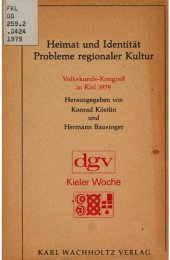 book Heimat und Identität, Probleme regionaler Kultur :  Volkskunde-Kongress in Kiel 1979