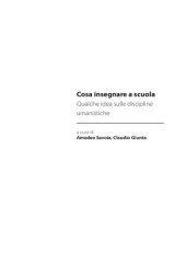 book Cosa insegnare a scuola. Qualche idea sulle discipline umanistiche