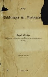 book Kurze Belehrungen für Auswanderer