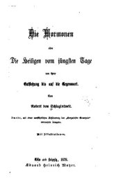 book Die Mormonen oder Die Heiligen der letzten Tage von ihrer Entstehung bis auf die Gegenwart