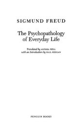 book The Psychopathology of Everyday Life