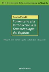 book Comentario a la Introducción a la Fenomenología del Espíritu