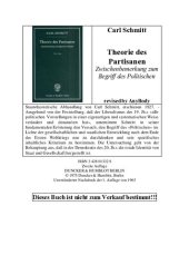 book Carl Schmitt - Theorie des Partisanen