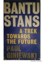 book Bantustans;: A Trek Towards the Future