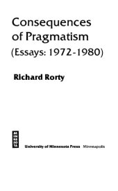 book Consequences Of Pragmatism:Essays 1972-1980