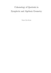 book Cohomology of quotients in symplectic and algebraic geometry