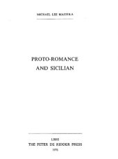 book Proto-Romance and Sicilian