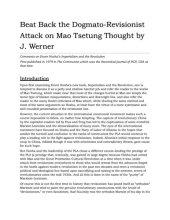 book Beat Back the Dogmato-Revisionist Attack on Mao Tsetung Thought