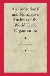 book An Institutional And Normative Analysis of the World Trade Organization