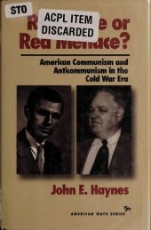 book Red Scare Or Red Menace?: American Communism and Anticommunism in the Cold War Era