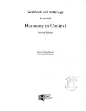 book Workbook/Anthology for use with Harmony in Context