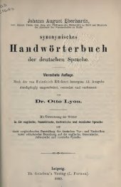 book Johann August Eberhards synonymisches Handwörterbuch der deutschen Sprache