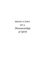 book Hegel's Idea of a Phenomenology of Spirit