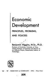 book Economic development: principles, problems, and policies.