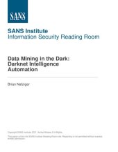 book Data Mining in the Dark: Darknet Intelligence Automation