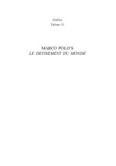 book Marco Polo’s Le Devisement du Monde: Narrative Voice, Language and Diversity