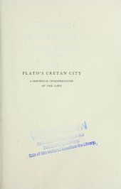 book Plato's Cretan City: A Historical Interpretation of the Laws