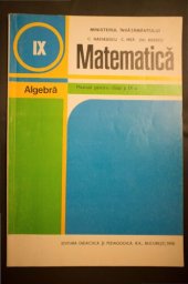 book Matematică. Algebră. Manual pentru clasa a IX-a