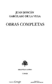 book Obras completas [de] Juan Boscán [y] Garcilaso de la Vega