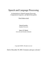 book Speech and Language Processing An Introduction to Natural Language Processing, Computational Linguistics, and Speech Recognition