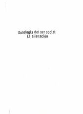 book Ontología del ser social. La alienación