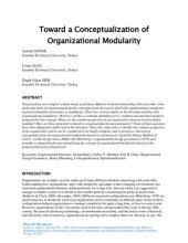 book Toward a Conceptualization of Organizational Modularity